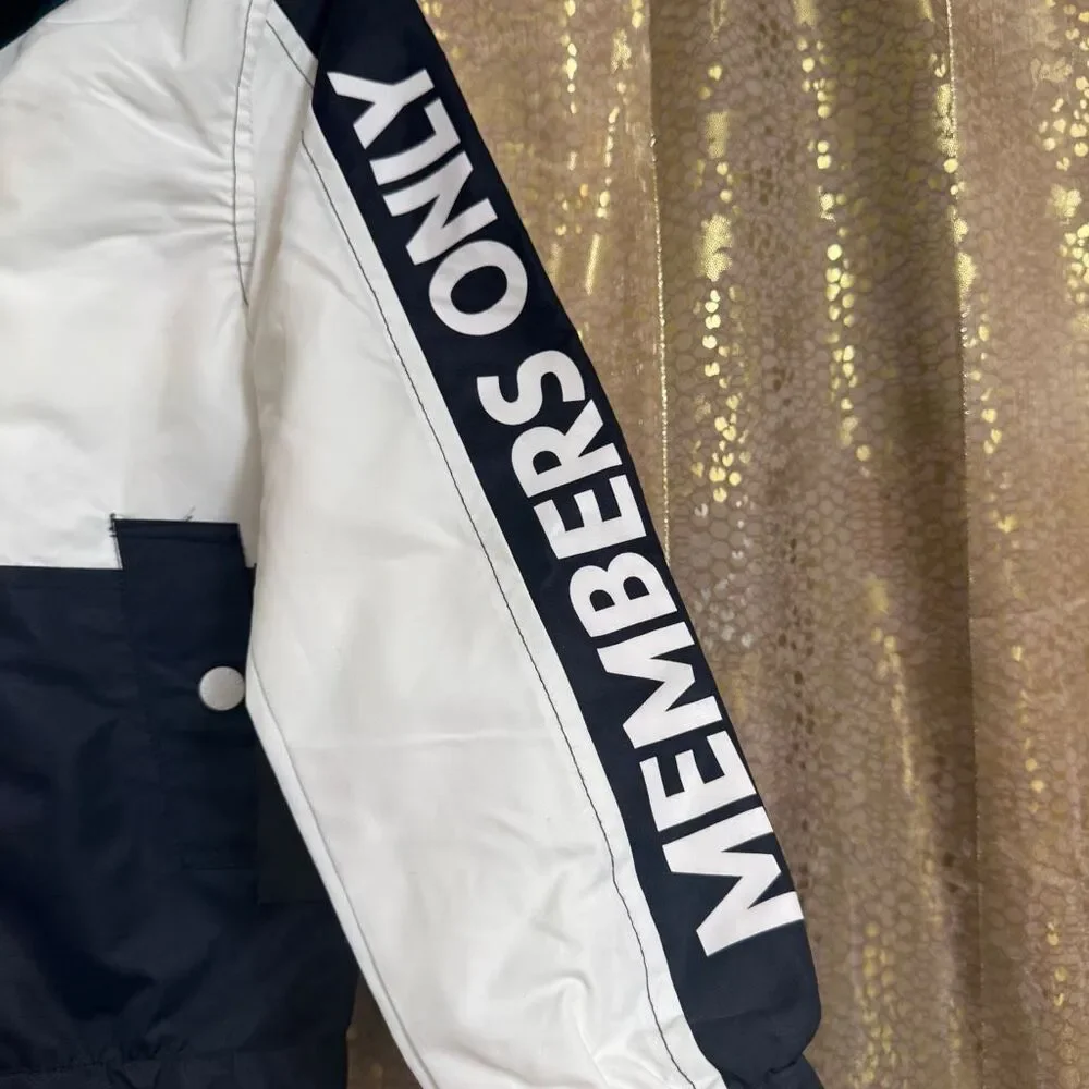 Members Only Toddler Windbreaker Jacket Green Black White Size 5 NWT